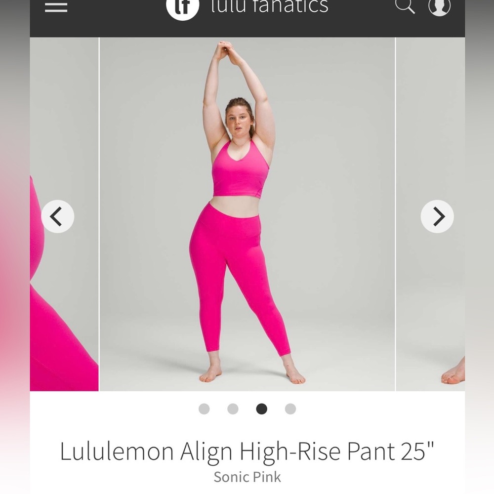 Lululemon size 10 Align 25” sonic pink